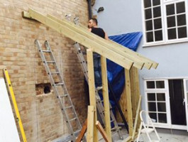 An image of us starting a small house extension