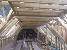 An image of a loft which is being converted