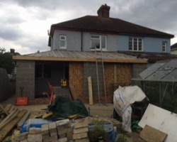 An Image of a large house extension which is being constructed